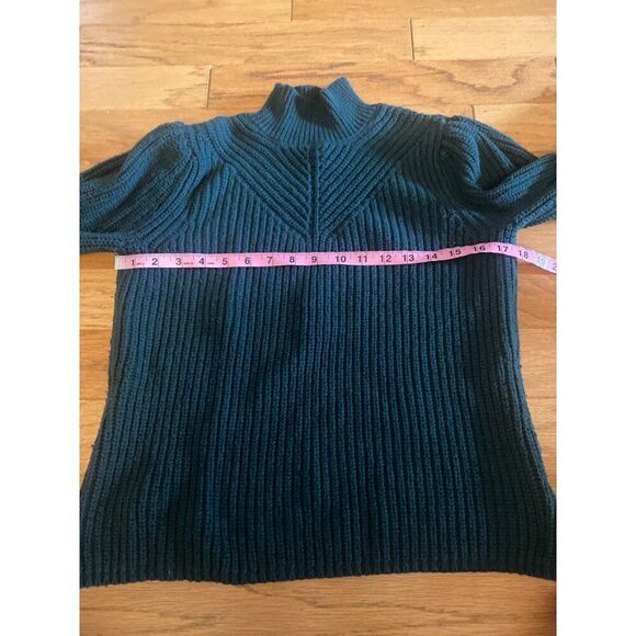 Rachel Zoe women's Vintage Style Ribbed Knit mock neck sweater balloon sleeve - Picture 4 of 8